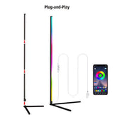 Huitich smart indoor standing lamp for living room with color control via smartphone app and plug-and-play setup